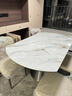 鲁菲特大理石餐桌意式轻奢高级感微晶石高端餐桌可旋转方圆两用餐厅饭桌 白翡翠桌面-碳素钢底座-270#椅 1.35米 一桌六椅 实拍图
