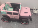 爵士酷派牧马人儿童电动车可坐大人宝宝四驱越野车男女孩遥控玩具电动汽车 至尊+粉色+皮座+发光软轮+12V14A超威电瓶 实拍图