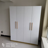 束寻【上门安装】衣柜现代简约实木挂衣杆经济型简易组装出租房卧室 两门80*40*180暖白+胡桃色 自行安装 实拍图