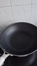 三禾微纳无涂层不粘炒锅不锈钢炒菜锅无油烟含钛锅具32cm雾月白配钢铲 实拍图
