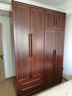 小木窝衣柜 实木衣柜简约平开门家用卧室家具新中式黑胡桃大容量收纳柜 四门衣柜 高度240cm 实拍图