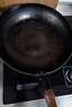 阎铁匠章丘炒锅铁锅已开锅炒菜锅无涂层物理不粘锅老式圆底正品旗舰店 锤印款木把把手32CM 32cm 圆底炒锅 实拍图