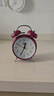 康巴丝闹钟儿童学生复古机械打铃闹钟大音量床头时钟闹表 2316 酒红色新年礼物 实拍图