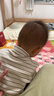papa爬爬秋冬条纹洋气保暖男女宝宝打底衫 米白-翻高领    100 cm   实拍图