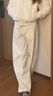 优衣库合作款/女装男装廓形长裤/弯刀镰刀裤480338 01 乳白色 24 /155/62A 实拍图