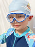特步（XTEP）儿童泳镜防雾防水游泳镜高清大框男女童泳镜泳帽套装专业游泳装备 冰湖蓝【升级连体耳塞】配泳镜盒 实拍图