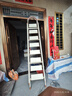 誉丰嘉美梯子家用折叠人字梯加厚铝合金梯多功能登高爬梯扶梯楼梯工程梯 【大XD加厚铝合金踏板】八步梯【奶油白】 实拍图