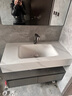 轻奢高级岩板热弯一体盆浴室柜组合卫浴柜洗手池卫生间新款可定制 100cm岩板热弯一体盆+智能方镜 实拍图