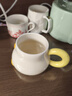 手绘卡通小鸭子马克杯釉下彩加盖可爱水杯咖啡杯家用陶瓷杯早餐杯 黄色 1个 400ml 实拍图