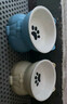 憨憨乐园猫碗陶瓷猫粮双碗斜口狗碗狗盆狗粮宠物幼猫咪吃饭食盆喝水喂食 实拍图