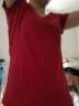 艾路丝婷夏装新款T恤女短袖上衣韩版修身体恤TX3560 酒红园领 XL 实拍图