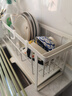 积米 厨房沥水碗架家用台面置物架碗筷餐具架水槽洗碗池放碗碟收纳架 免安装白色碗碟架+筷子架 实拍图