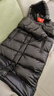 京东京造【黑金系列】进口白鹅绒服中长款羽绒服女春秋外套 曜石黑 XL 实拍图