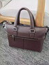 七匹狼真皮商务手提包斜挎男包单肩包男士牛皮公文皮包送爸爸父亲节礼物 主图款荔枝纹【[真皮深啡】 真皮 实拍图