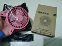 新款台式桌面小风扇迷你USB充电便携风扇学生静音桌面风扇小型大风力usb插电卧室床上宿舍办公桌 粉红色小C 实拍图