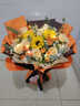 插画鲜花速递向日葵玫瑰混搭花束送女友老婆生日礼物全国同城配送 向日葵香槟混搭花束 实拍图