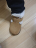 ZHR勃肯鞋女2025年冬加绒真牛皮棉鞋女羊羔毛豆豆鞋女AB55B驼色36 实拍图