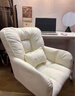 耐宾电脑椅子家用沙发椅女生卧室化妆椅宿舍大学生书桌椅靠背升降转椅 米白色绒布【双层靠背高弹海绵】 实拍图