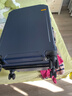 欧遥行李箱男铝框密码拉杆箱子韩版潮流大容量可登机女旅行皮箱次日达 蓝色【黑框款-升级带充电口】 26英寸 -中长途-开学旅行大容量 实拍图