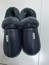 奥康（Aokang）冬季包跟棉拖鞋男士新款包头大码防水防滑保暖PU皮棉鞋女秋冬老人 藏青【加绒防溅水】 40-41 【适合39-40码】 实拍图