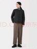 无印良品（MUJI）女式 轻量羽绒便携式 无领 夹克 羽绒服女款  黑色5A XL 实拍图