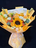 插画鲜花速递向日葵玫瑰混搭花束送女友老婆生日礼物全国同城配送 向日葵香槟混搭花束 实拍图