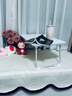 飞旺藤达床上书桌小桌子可折叠小桌板懒人简易床桌笔记本大号大学生宿舍 珍珠白-常规款（平面无卡槽杯托） 60*40*28cm【学习看书玩手机】 实拍图