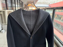 罗蒙（ROMON）新款秋冬连帽毛呢两面穿羊毛风衣中长款双面潮流大衣男士呢子外套 黑色 2XL (185) 155-175斤 实拍图