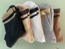 雅鹿袜子女士中筒袜秋冬季抑菌防臭ins潮长袜网红款运动女士配鲨鱼裤 10A抑菌条纹袜口女中筒-随机 5双 实拍图
