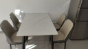 全品屋岩板餐桌家用4-6人小户型桌椅组合长方形现代简约吧台吃饭大桌子 【12MM厚】哑光雪山白 送货入户 120cm 【宽70CM】一桌四椅 实拍图