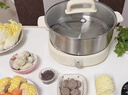 九阳（Joyoung）0涂层秒涮电火锅火锅专用锅电锅家用4-8人不粘分体式可拆洗多功能电蒸锅不锈钢电煮锅6L火锅锅GN64 实拍图