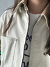 优衣库女装休闲拉链短茄克/外套巴恩风翻领时尚夹克 新款479208 30 浅米色 S /155/80A 实拍图