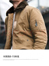 马登工装美式复古B15飞行员棉服夹克男保暖毛领加厚棉衣秋冬男士外套 绿色 XL 实拍图