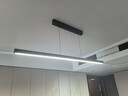 鹿家良品（LUUGAA）一字餐厅吊灯现代简约极简长条餐厅灯吊灯吧台办公室餐桌中山灯具 【二代升降款】150cm无极光75W智能联动 实拍图