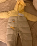 巴拉巴拉童装婴儿羽绒服连体衣宝宝2025新款冬装加厚保暖哈衣爬服萌趣造型 咖色小鸭子-白鸭绒 90 cm-充绒量90g起 实拍图