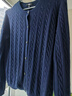 优衣库女装纽花圆领针织开衫/毛衣外套空调衫通勤秋冬新款481477 69 藏青色 L 实拍图