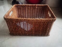ken's北欧风桌面零食筐床头柜收纳盒浴室用品置物篮塑料藤编框子 深咖色37*26*12cm 实拍图