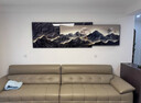 俏董婆现代轻奢客厅沙发背景墙装饰画2025新款叠加画极简高级感挂画 01款-背有靠山 特价款 总长150cm适用2.5米沙发 普通款+晶瓷款+铝合金边框 实拍图