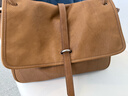 裘真复古001邮差包女单肩通勤大容量斜挎包植鞣头层牛皮包 大象灰-大号 实拍图