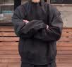 CLOR美式飞行夹克男春秋立领棒球服简约百搭工装外套JK01黑色L 实拍图