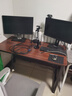 新颜值主义电脑桌电竞桌实木书桌家用台式办公桌学习桌写字桌工作台长条桌子 120*60CM【40MM碳钢腿】胡桃色 实拍图