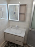 意洁利圆弧浴室柜组合陶瓷一体洗脸盆柜蜂窝太空铝洗漱台奶油风洗手盆柜 80单门双抽主柜+智能美妆半封镜柜 奶咖色+白色多功能龙头 实拍图