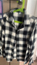 优衣库童装男童女童法兰绒格子衬衫长袖衬衣薄外套上衣新款478132 09 黑色 150 实拍图