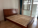 丽巢 床 实木床中式胡桃木单双人床1.8米大床卧室家具婚床高箱6606 普通床+床垫+床头柜*1 实拍图