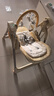 小主早安（BeBeMorning）宝宝餐椅电动摇摇椅二合一婴儿儿童哄睡便携餐桌椅子 旗舰卡其色 实拍图