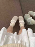 逸兰朵松糕厚底勃肯棉鞋女冬季外穿2025新款小个子增高复古百搭保暖棉鞋 米白色加绒 37 (235mm) 实拍图