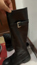 ZHR长筒靴女时尚褶皱骑士靴女冬加绒显高厚底女靴 BL323A 黑色 36  实拍图