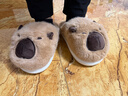 洁丽雅棉拖鞋女士秋冬季外穿可爱居家情侣包跟保暖毛毛绒拖鞋男棉鞋冬天 米白 【店长推荐款】 38-39 (适合37-38码) 实拍图