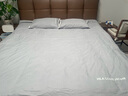 海澜之家（HLA）床上三四件套纯棉水洗棉麻裸睡亲肤床上用牛奶绒床单床笠被套被罩 【速干不缩水】A类裸睡-奥丁灰 加大 床单款 四件套 被套220*240cm 实拍图