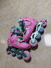 米高轮滑鞋S3儿童花样溜冰鞋套装高端平花四码调节直排初学花式旱冰鞋 粉升级款(K8S头盔+KP1护具+包） M (33-36) 实拍图